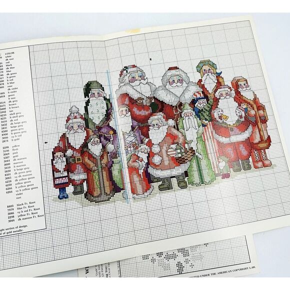 CHRISTMAS Santa Claus Cross Stitch Pattern Booklets Vintage St. Nick Primitive - Picture 8 of 9